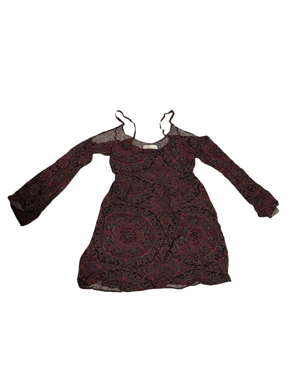 Abercrombie & Fitch Paisley Long Sleeve Mini Dress Junior Small